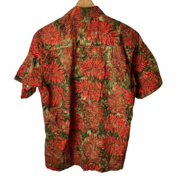Pete Huntington Brown Orange Short Sleeve Hawaiian Button Up Shirt Men's Size S - Picture 2 of 4